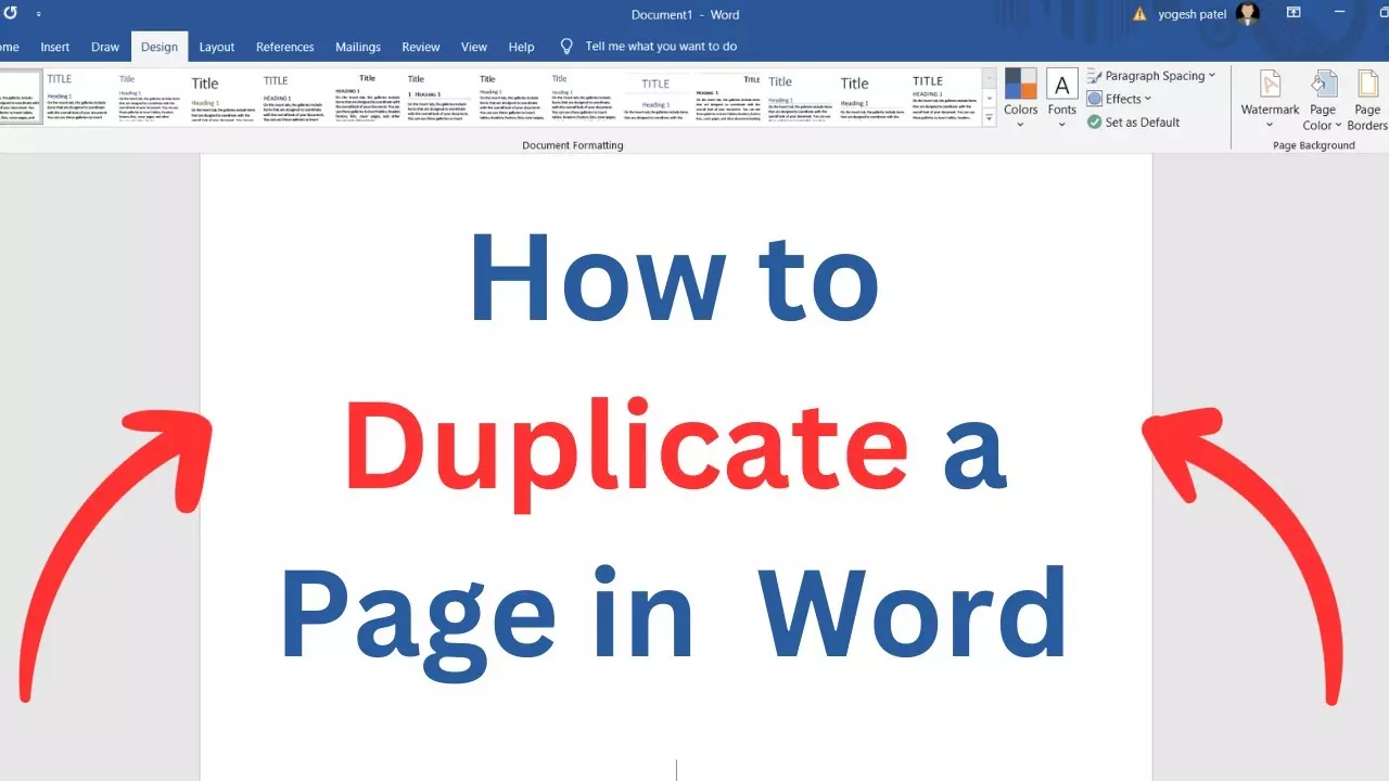 Duplicate a Page in Microsoft Word