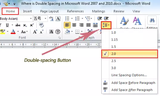 How to Double Space in Microsoft Word