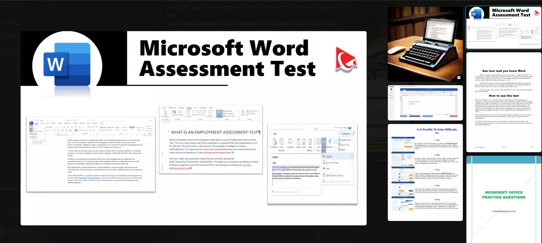 Microsoft Word Assessment Test PDF