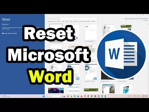 Reset Microsoft Word to Default Settings